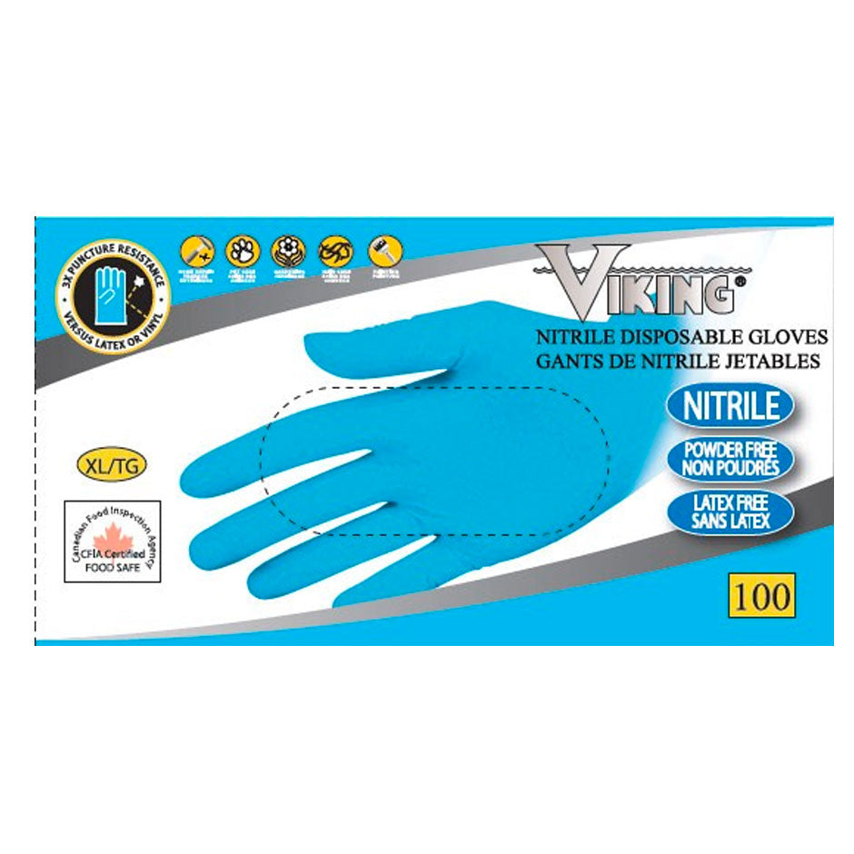 Viking 34600 Blue Nitrile 4.5 MIL Powder Free Disposable Gloves