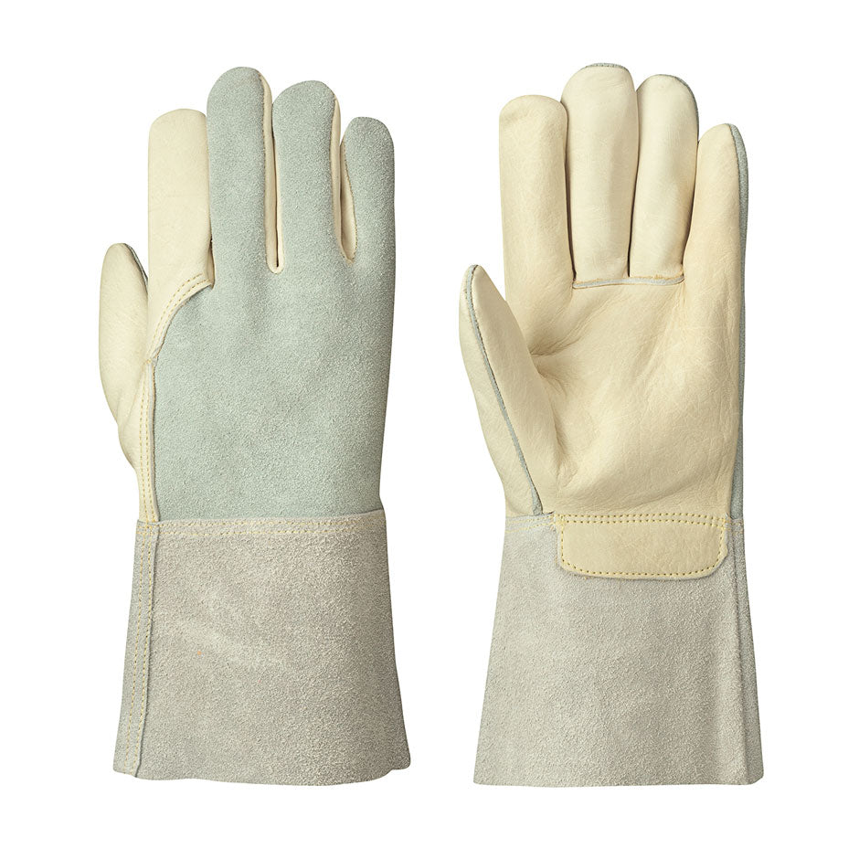 FR Welder's Cowgrain Gloves - Kevlar® Stitching - Beige/Gold - Dz