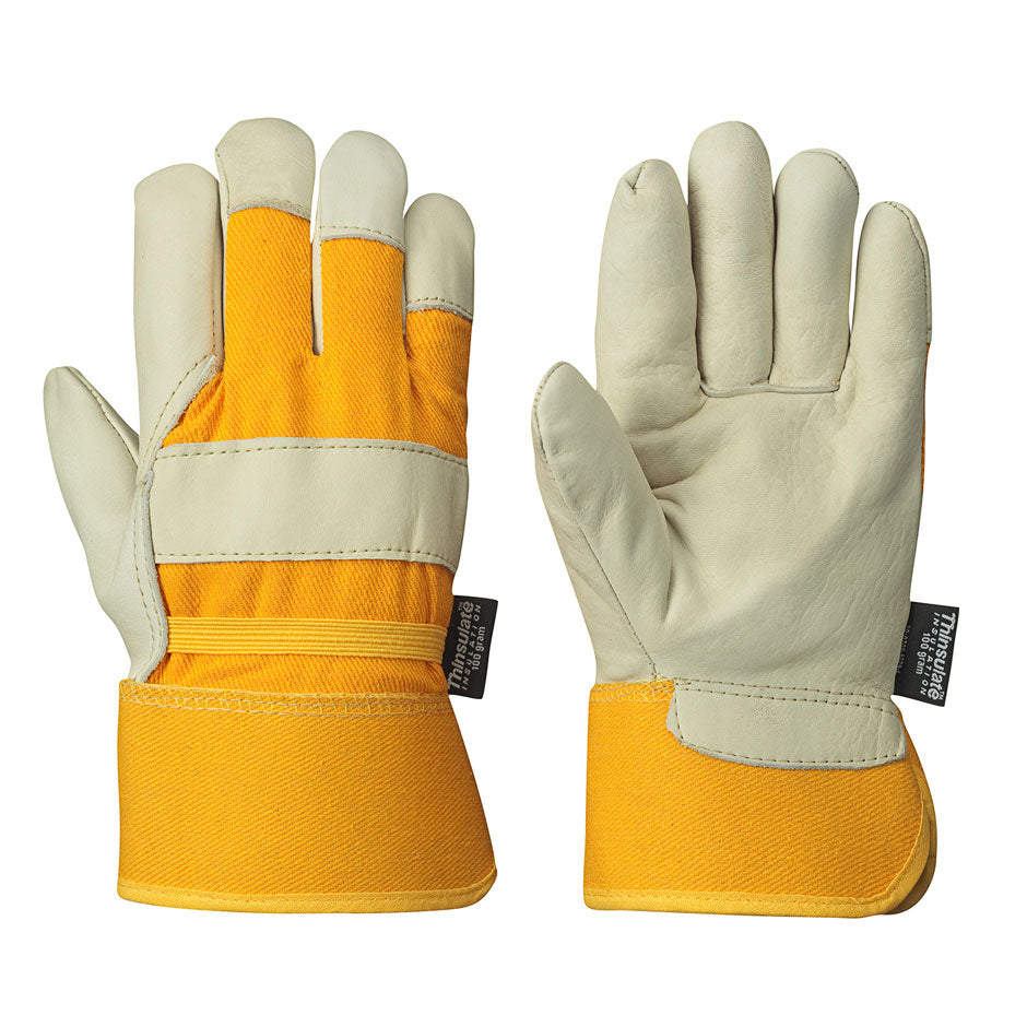 Insulated Fitter’s Premium Cowgrain Gloves – 1-Piece Palm – Thinsulate® Lined – Dz