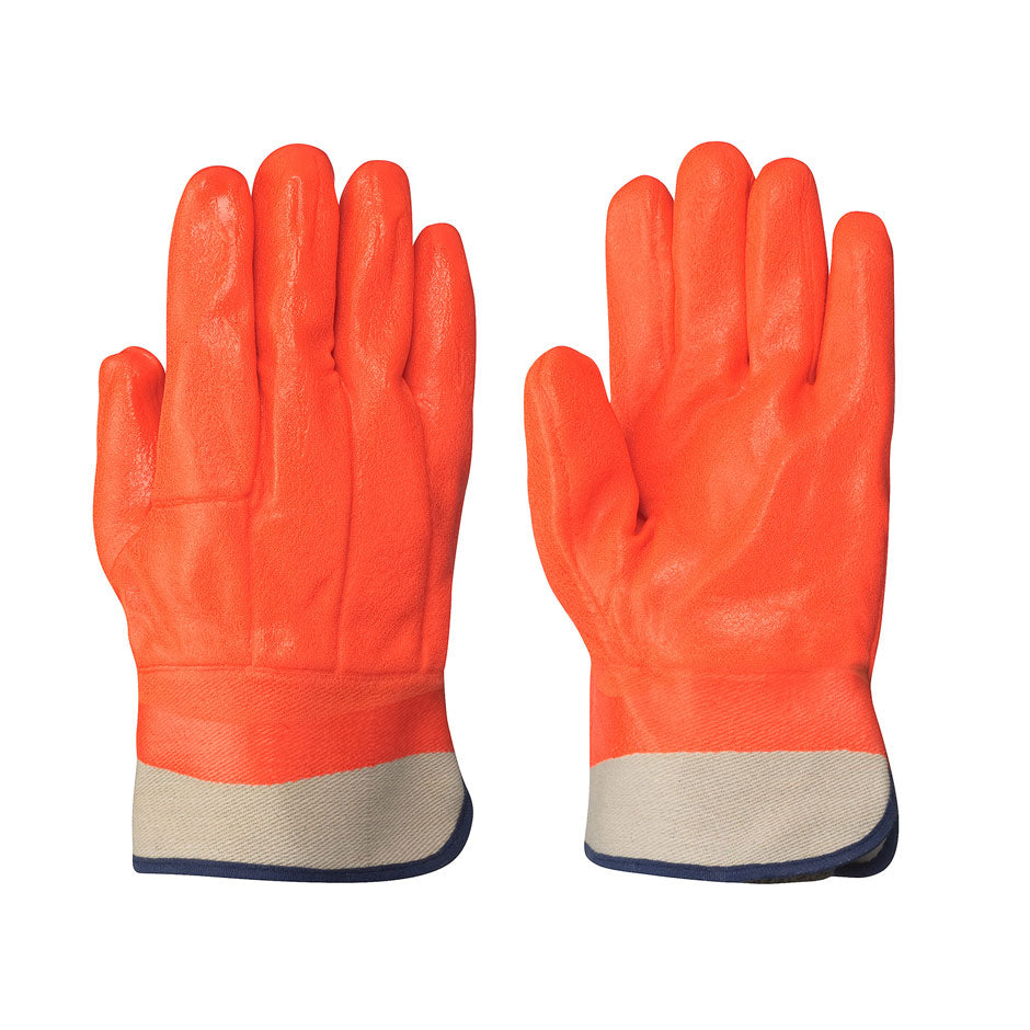 PVC Foam Lined Gloves - Orange - Dz