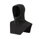 Micro Fleece Hood with Zipper Front - Black