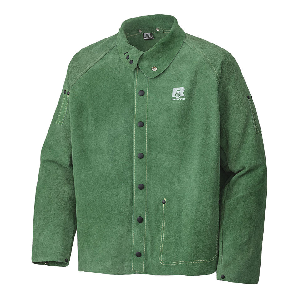FR Welding Jacket - Premium Kevlar®-Stitched Leather - Green