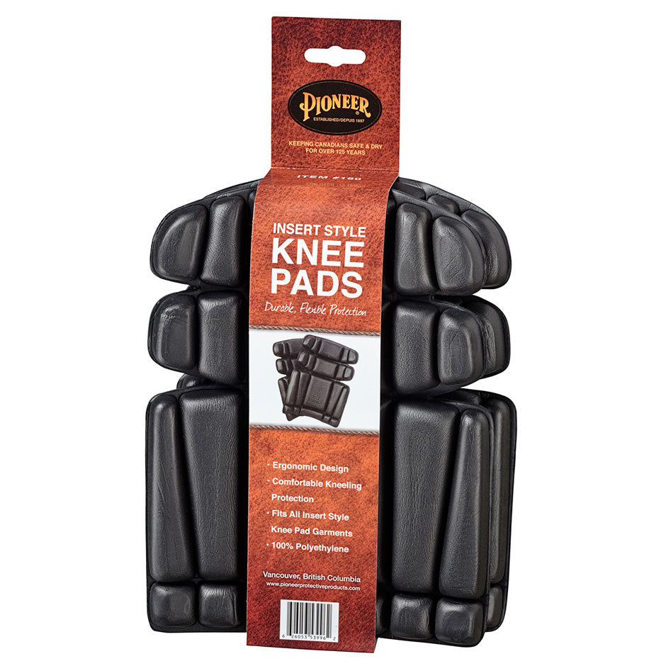 Insert Style Knee Pads - Hang Carded - Black