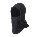 Single-Layer Micro Fleece Hood with Face Mask - Black