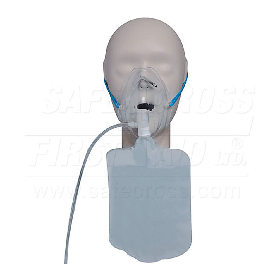Non-Rebreathing Adult Oxygen Mask with reservoir bag, EA