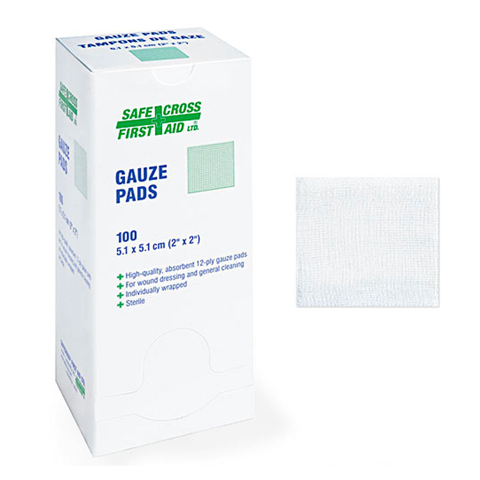 Gauze Pads, Sterile, 2" x 2", 100/Box