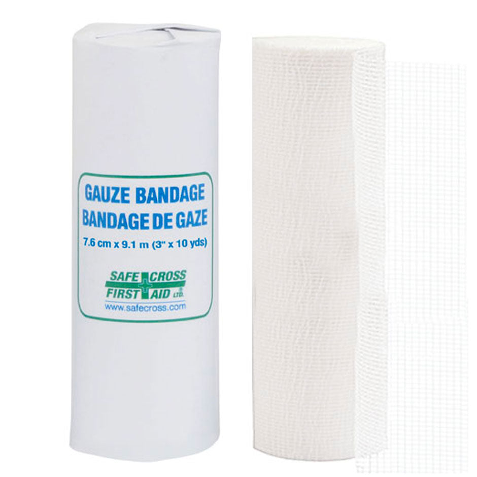 Gauze Bandage Rolls, 3" x 10 yds, EA