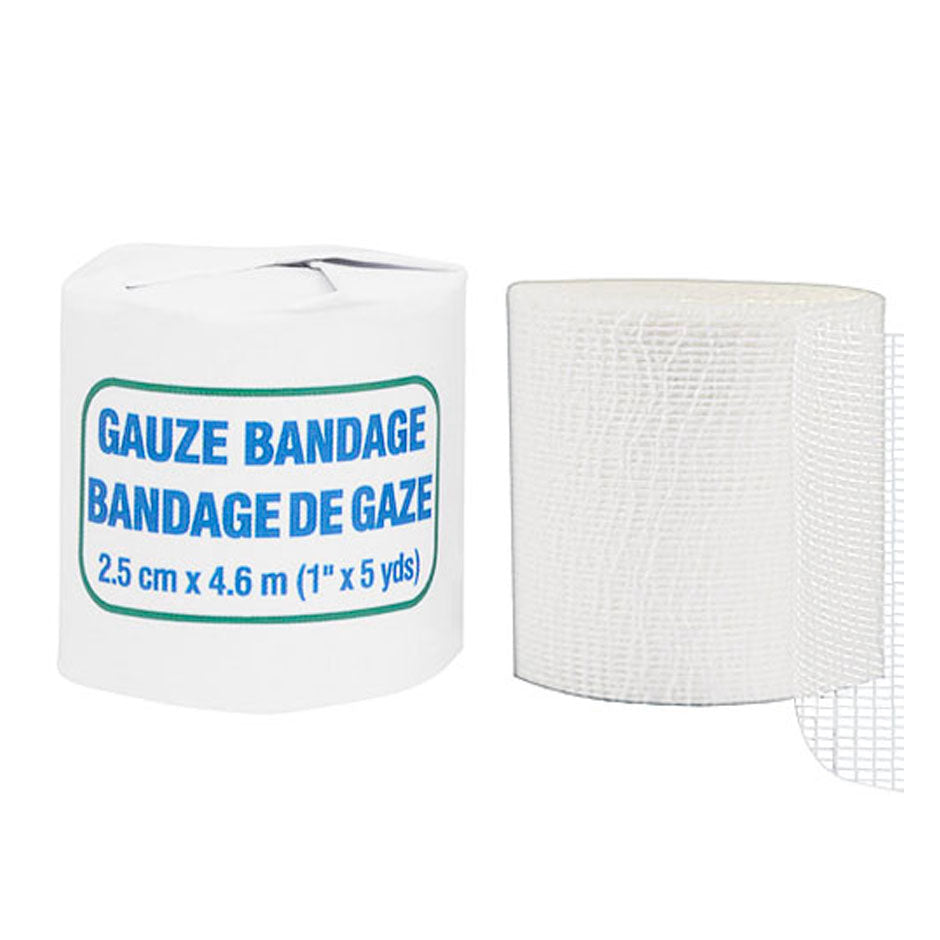 Gauze Bandage Rolls, 1" x 5 yds, EA