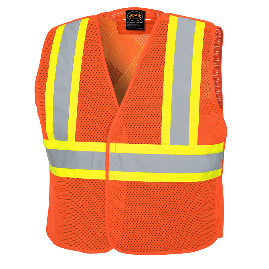 Pioneer 597 Hi-Viz Orange Tear-Away Mesh Safety Vest