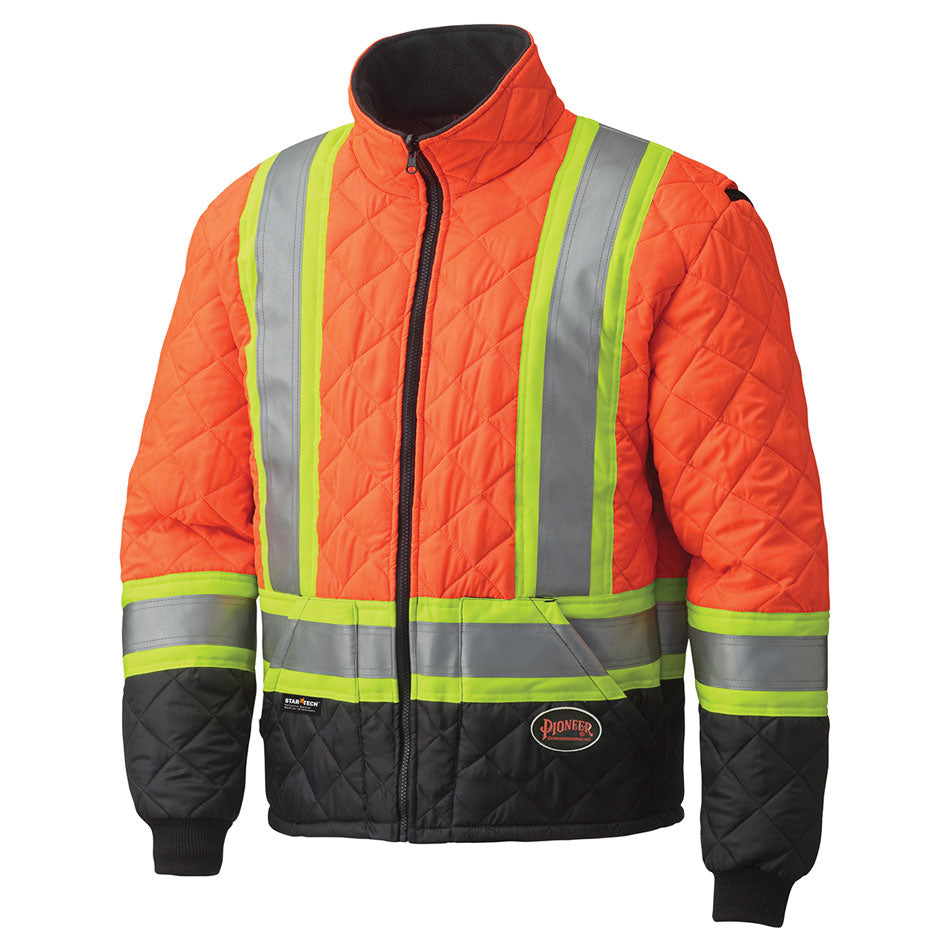 Pioneer 5015 Hi-Viz Quilted Freezer/Work Safety Jacket - Hi-Viz Orange