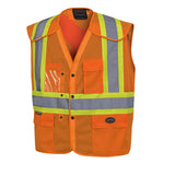 Pioneer 6938A Hi-Viz Orange-Safety Vest with Snaps
