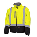 Pioneer 5689 Hi-Viz Softshell Mechanical Strength Safety Jacket - Hi-Viz Yellow/Green