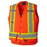 Pioneer 6694 Hi-Viz Drop Shoulder Tear-Away Surveyor's Safety Vest - Poly/Cotton - Hi-Viz Orange