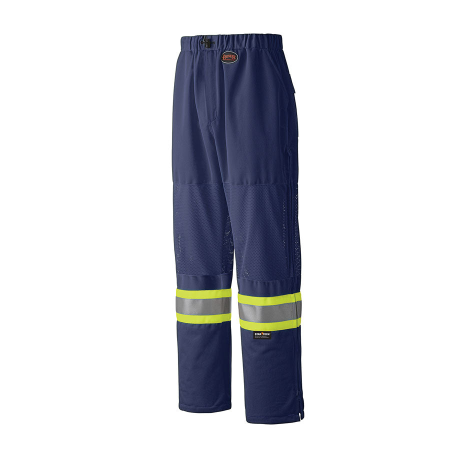 Pioneer 6003P Traffic Safety Pants - Poly Knit - Mesh Leg Panels - Navy