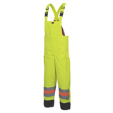 Pioneer 6038 Hi-Viz Waterproof Traffic Safety Bib Pants - Tricot Poly - MTQ Approved - Hi-Viz Yellow/Green