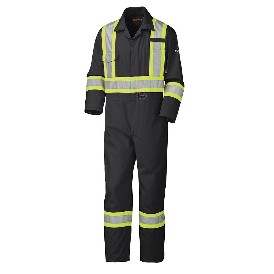 Pioneer 5558BK FR/Arc Rated Safety Coverall - 100% Cotton - Black