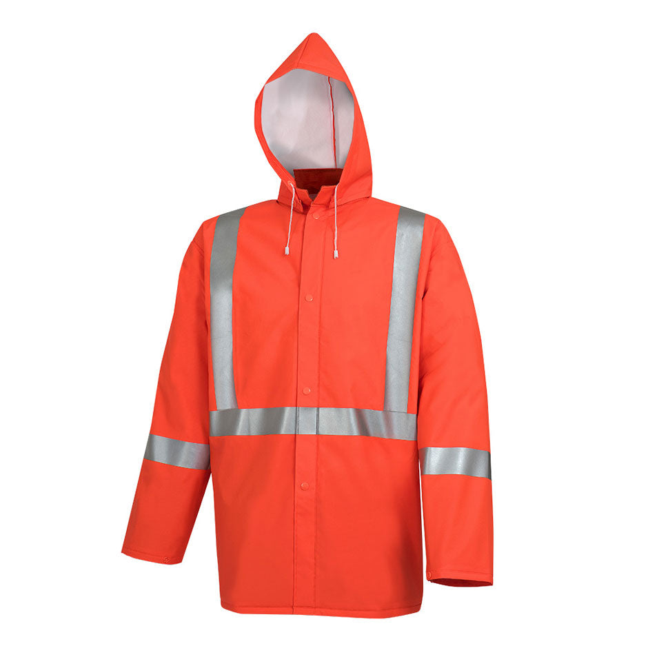 Pioneer 5106 Hi-Viz Waterproof Jacket - PVC/Poly/PVC - Hi-Viz Orange