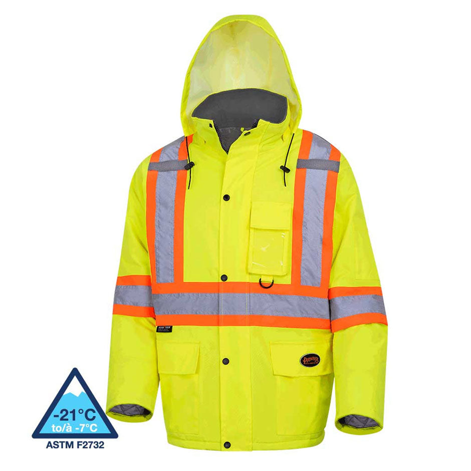 Pioneer 5031 Hi-Viz Yellow/Green Winter Quilted Safety Parka
