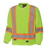 Pioneer 6982 Safety Long-Sleeved Shirt - 100% Cotton - Yellow/Green