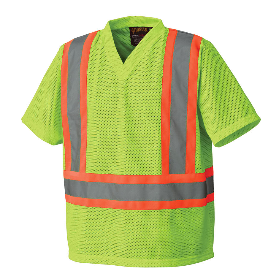 Pioneer 5993P Hi-Viz Safety T-Shirt - Poly Mesh - Hangable Bag - Hi-Viz Yellow/Green