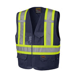 Pioneer 134N Hi-Viz Navy Safety Vest - Adjustable Sides