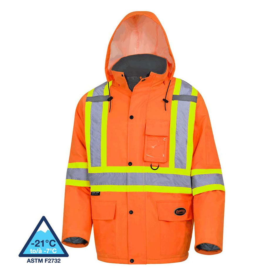 Pioneer 5030 Hi-Viz Orange Winter Quilted Safety Parka