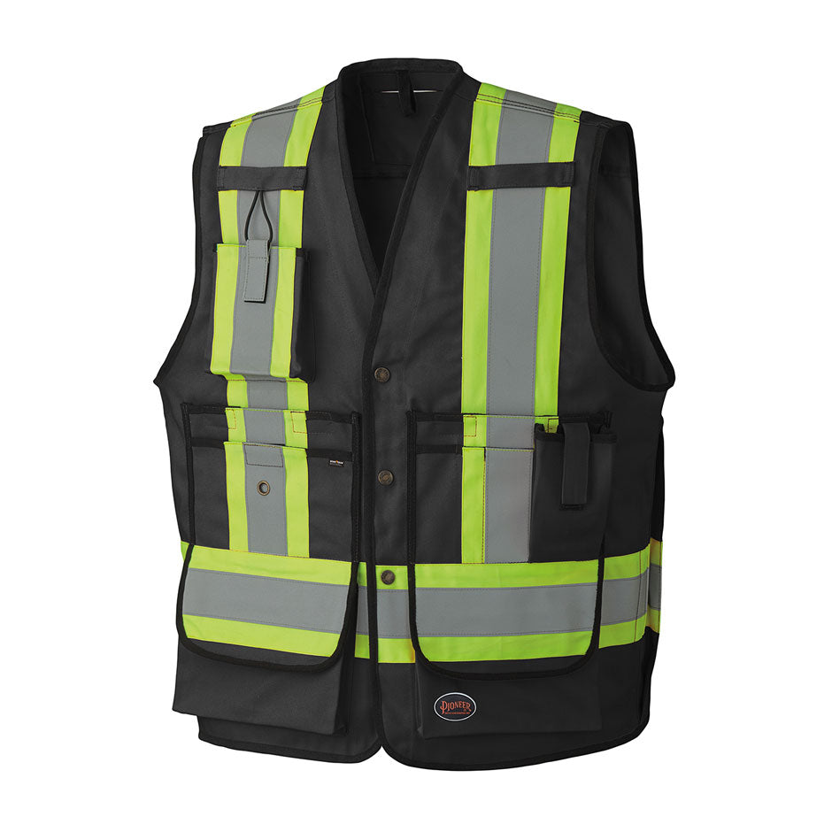 Pioneer 7735 FR-Tech® FR/Arc Rated Surveyor's Safety Vest - 88/12 Cotton/Nylon - Black