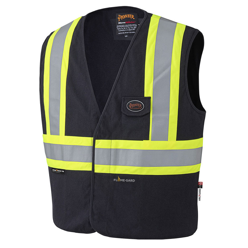 Pioneer 129 FR Safety Vest - 100% Cotton - Black