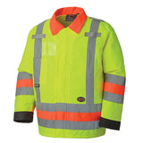 Pioneer 6037 Hi-Viz Waterproof Traffic Safety Jacket - Tricot Poly - MTQ Approved - Hi-Viz Yellow/Green