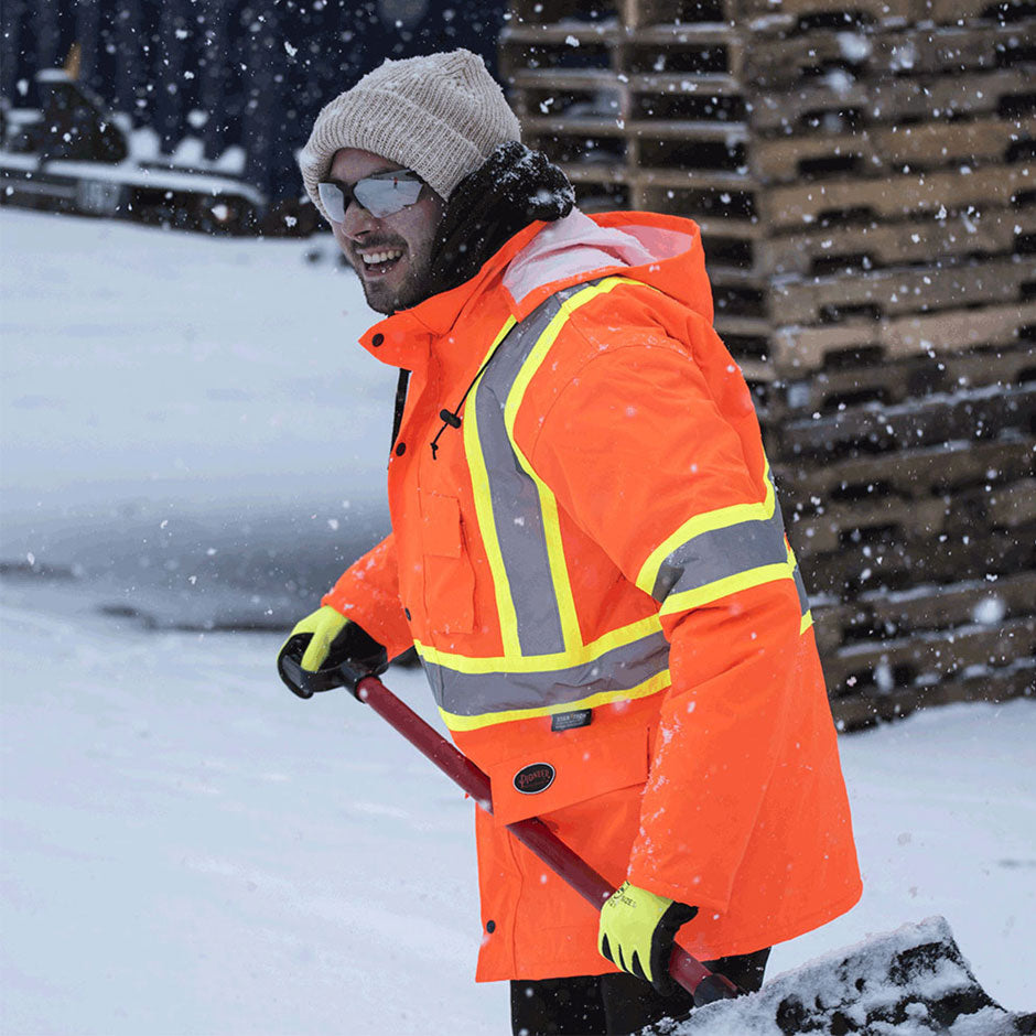 Pioneer 5030 Hi-Viz Orange Winter Quilted Safety Parka