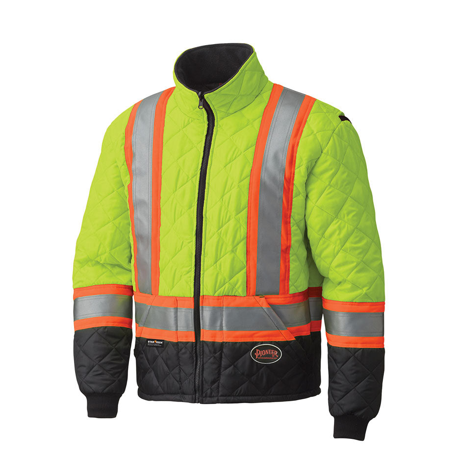 Pioneer 5016 Hi-Viz Quilted Freezer/Work Safety Jacket - Hi-Viz Yellow/Green