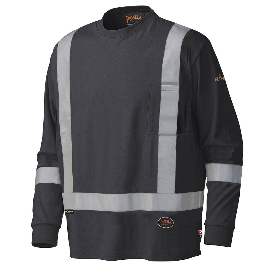 Pioneer 340SFA FR/Arc Rated Long-Sleeved Safety Shirt - 100% Cotton - Black