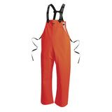 FL Snapper® Waterproof Rain Bib Pants - PVC Coated Poly/Cotton - Fluorescent Orange