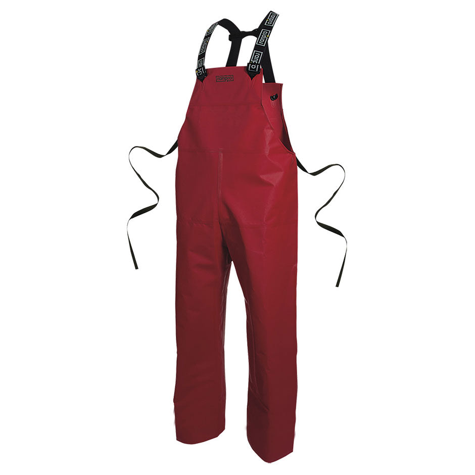 Clipper® Waterproof Bib Pants - PVC Coated Woven Poly - Red