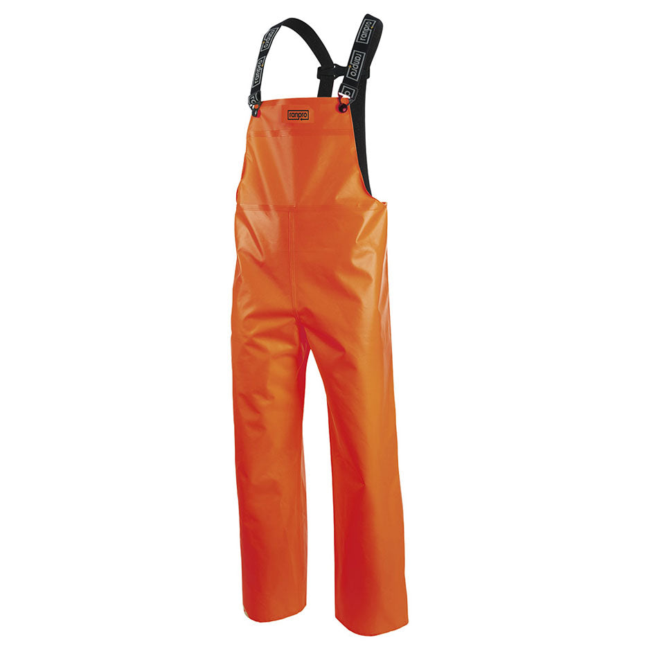 Rainshield® Waterproof Anti-Fungal Bib Pants - PVC/Nylon/PVC - Orange