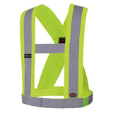 Hi-Viz 4" Adjustable Safety Sash - Hangable Bag - Tall - Hi-Viz Yellow/Green