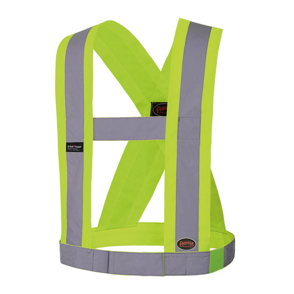 Hi-Viz 4" Adjustable Safety Sash - Hangable Bag - Hi-Viz Yellow/Green