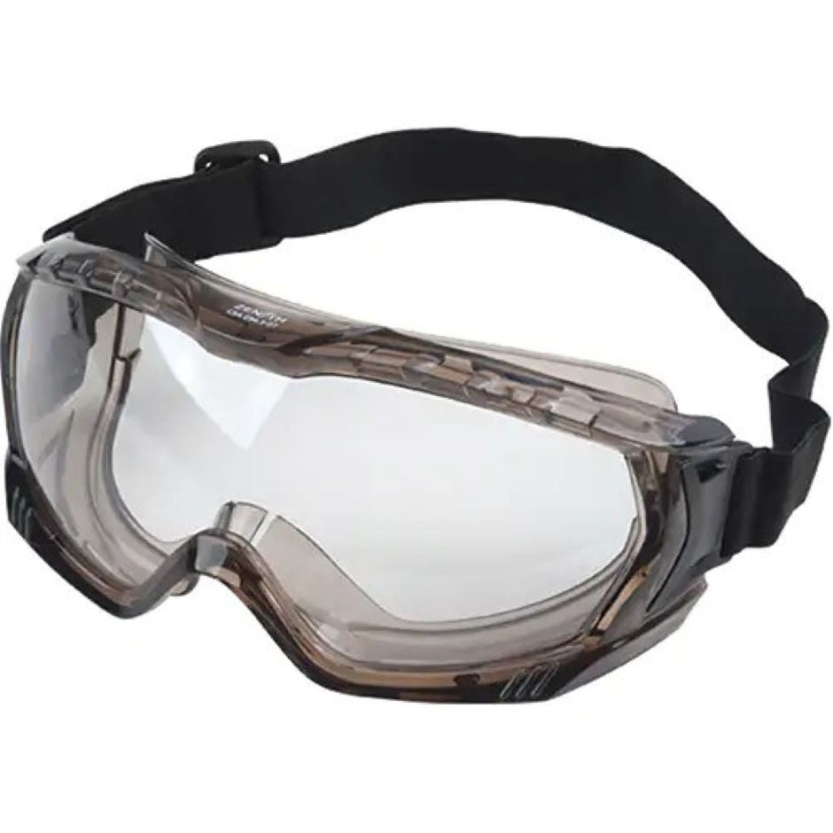 Z1100 Series Safety Goggles, Clear Tint, Anti-Fog, Elastic Band