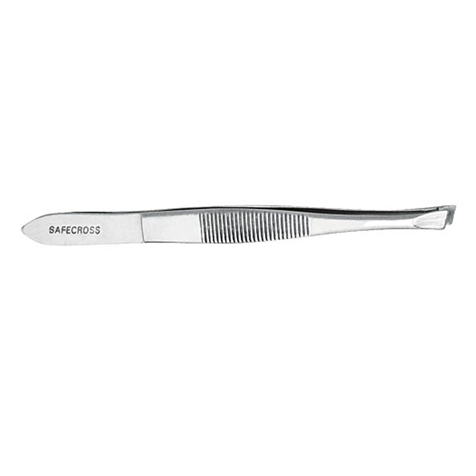 Splinter Forceps with Blunt/Angled End, Stainless Steel, 8.9 cm (3"), EA