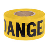 “Danger” Tape - 1,000' - Black on Yellow Background