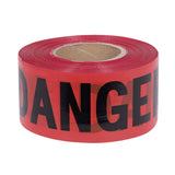 “Danger” Tape - 1,000' - Black on Red Background