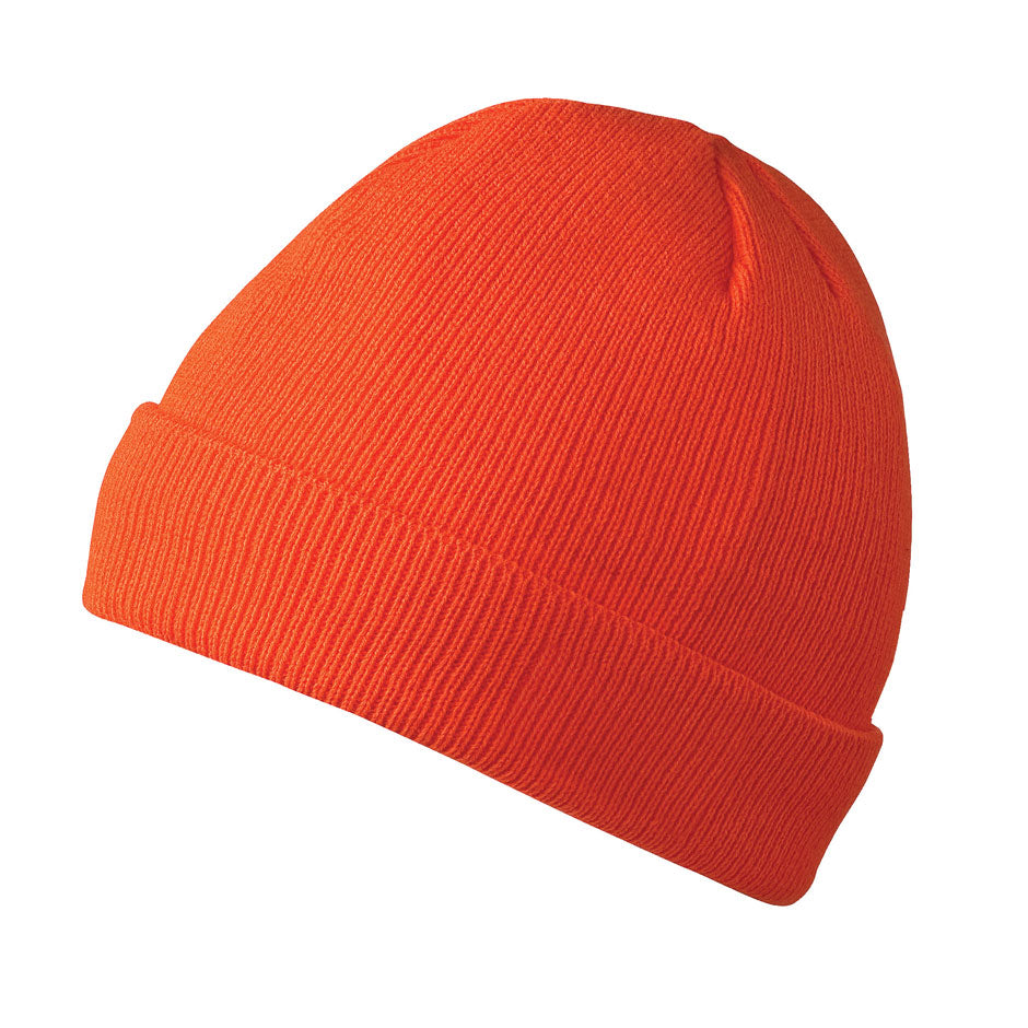 Lined Toque - 100% Acrylic Knit - Hi-Viz Orange